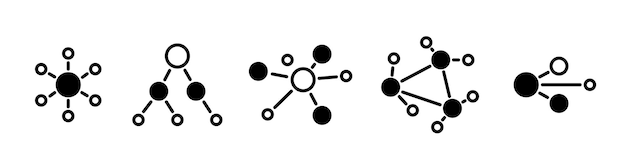 Business network icon set illustration