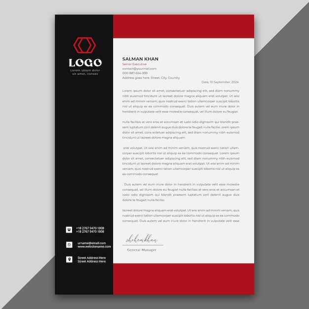 Business new letterhead template premium vector