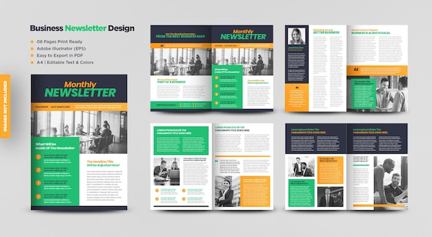 Business Newsletter Design or Journal Design and  Monthly or Annual Report Design