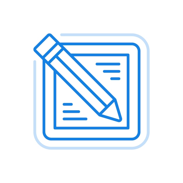 Business notes vector line icon message written in pencil on notepad