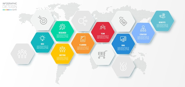 Vector business of marketing infographic sjabloon met optie.