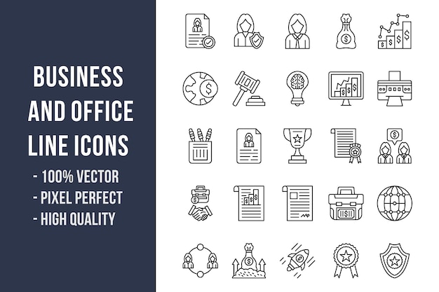 Business and Office Line Icons