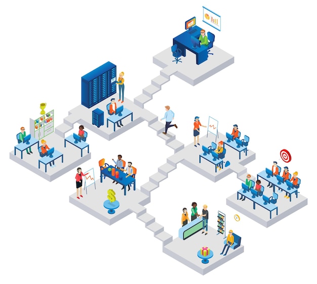 Business office plan isometrische d gebouw vector