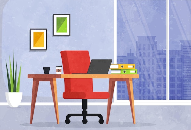 Business office premium vector illustrator