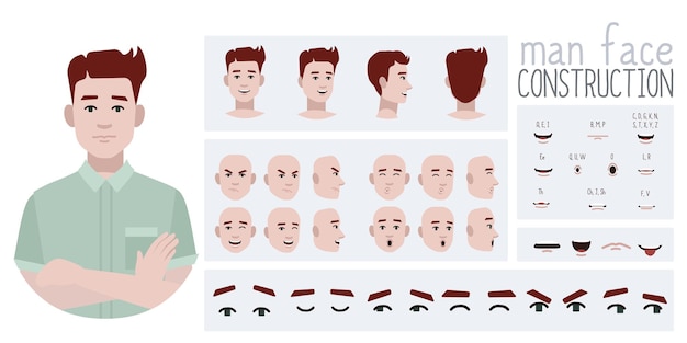 business office worker man constructor suitable for animation