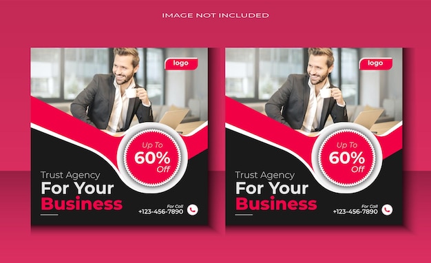Business online ads template design and facebook post design with geometric shapes