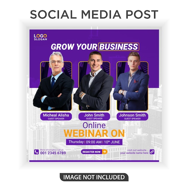 Business online webinar social media post