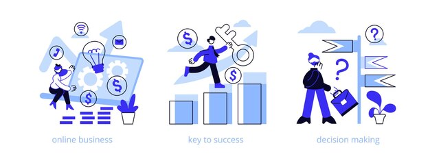 Vector business opportunity abstract concept illustration set.