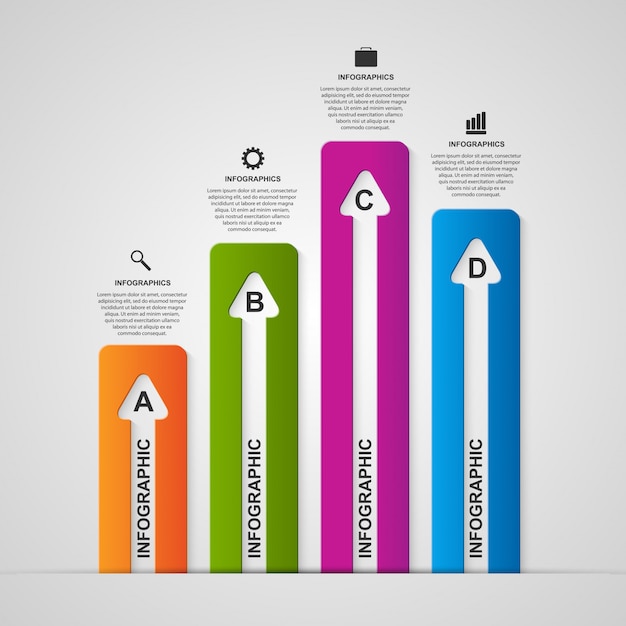 Vettore infografica di opzioni commerciali.