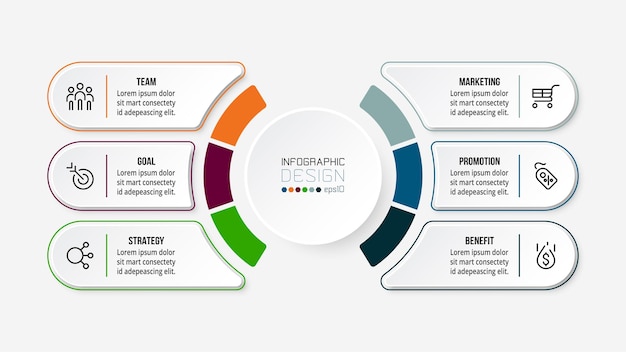ビジネスまたはマーケティング図のインフォグラフィックテンプレート