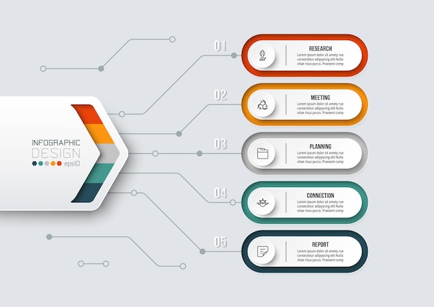 비즈니스 또는 마케팅 다이어그램 Infographic 템플릿