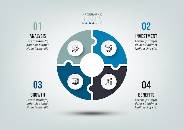 ビジネスまたはマーケティング図のインフォグラフィックテンプレート。