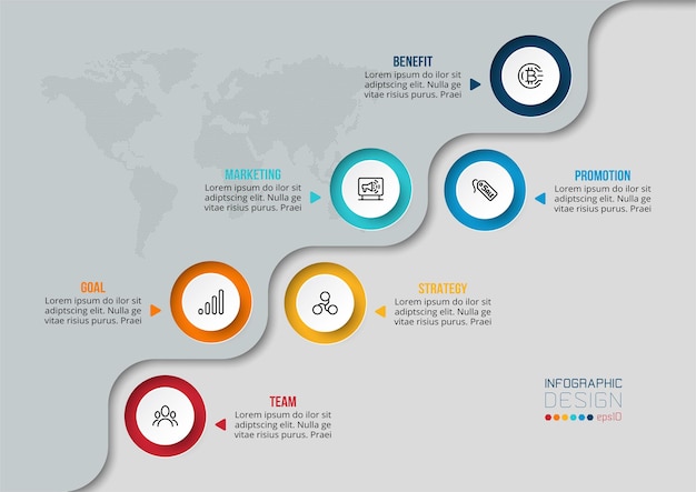 ビジネスまたはマーケティングのインフォグラフィックテンプレート。