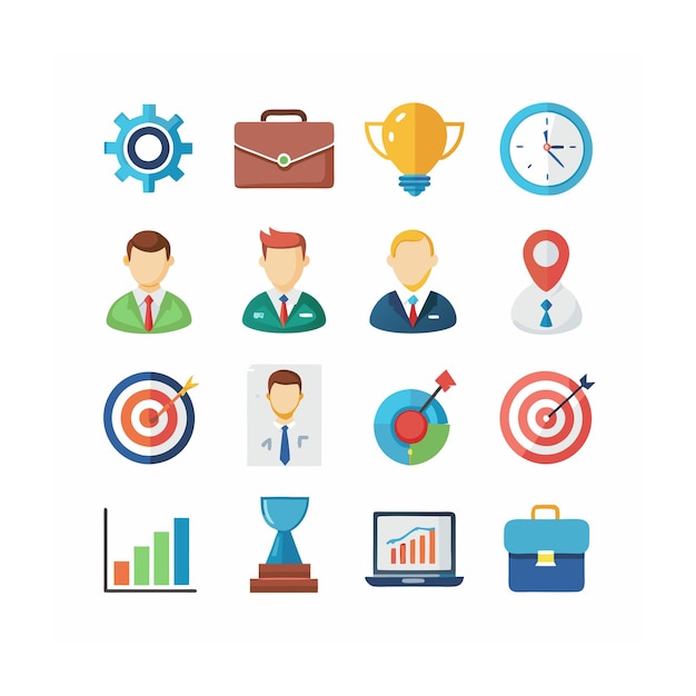 Business or organisation management icon set