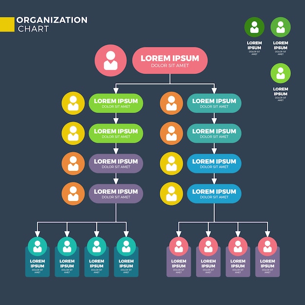 Vector business organizational structure,  hierarchy chart
