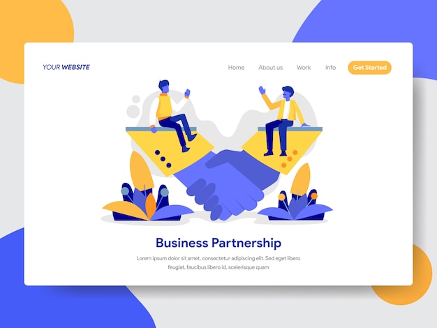 Vector business partnership illustration for web page