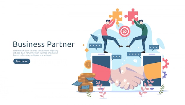 Vector business partnership relation concept