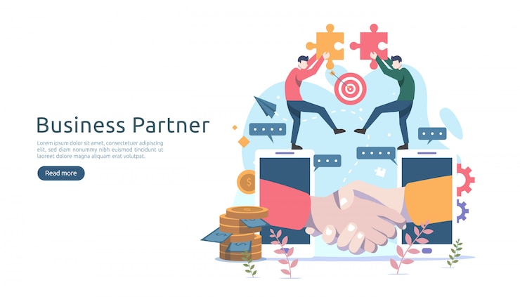 Vector business partnership relation concept