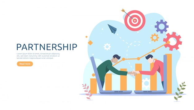 Business partnership relation concept 