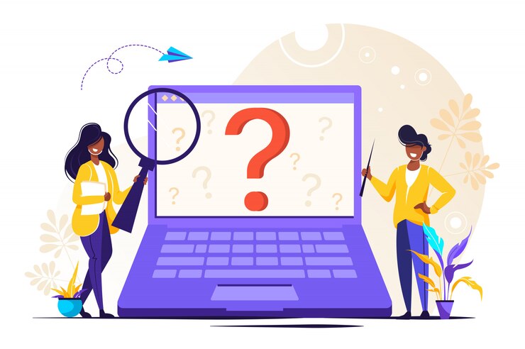 Vector business people asking questions