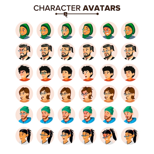 Set di avatar persone d'affari.