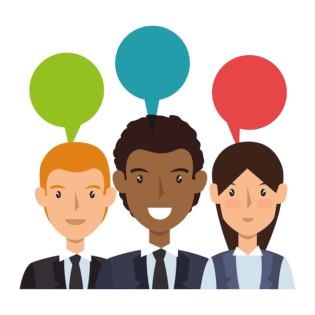 Business people avatars group vector illustration design