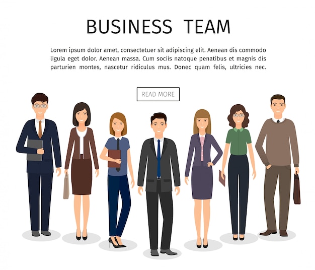 Business people banner. group of business people standing together.