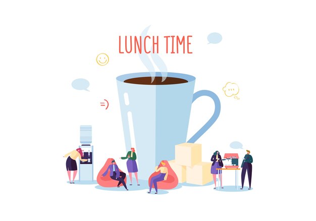 Business People Characters on Coffee Break