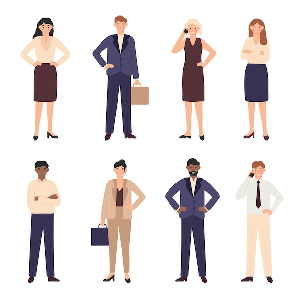 Business people collection woman and man character vector\
character business team illustration of person people office