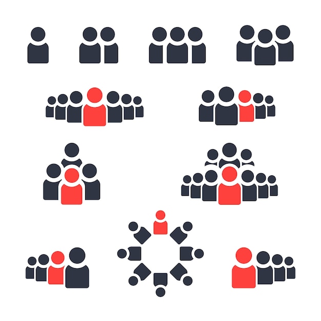 Business people crowd stand out concept silhouette