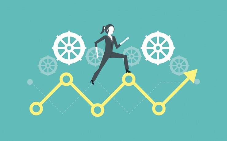 Vector business people doing teamwork