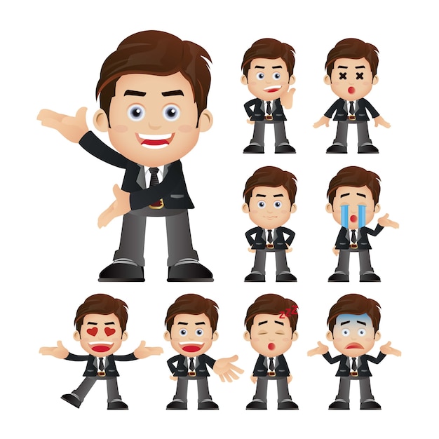 Business people expressions with different faces