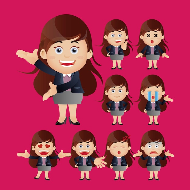 Business people expressions with different faces