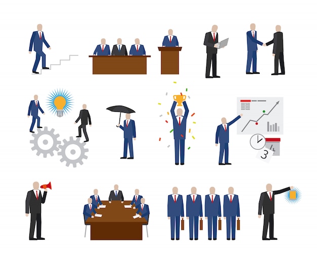 Vector business people in flat style