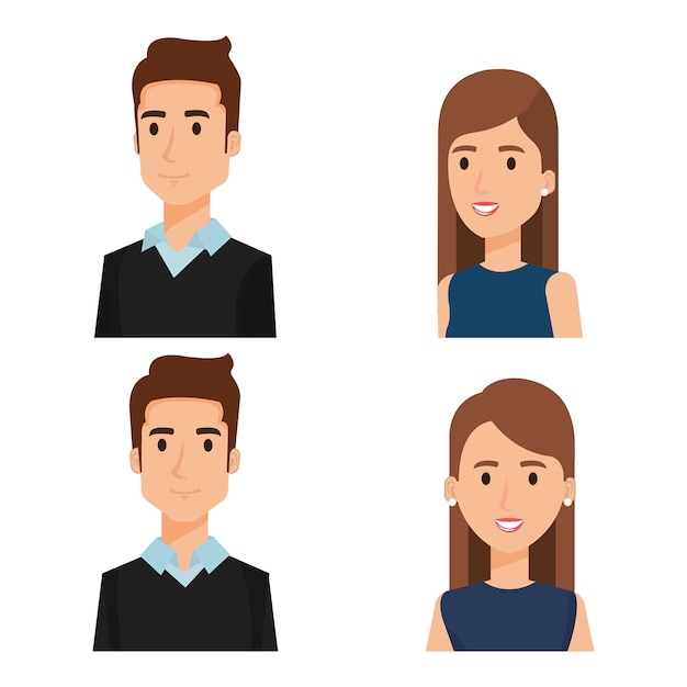 Business people group avatars characters