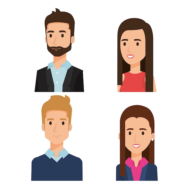 Vector business people group avatars characters