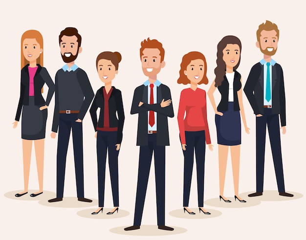 Business people group avatars characters