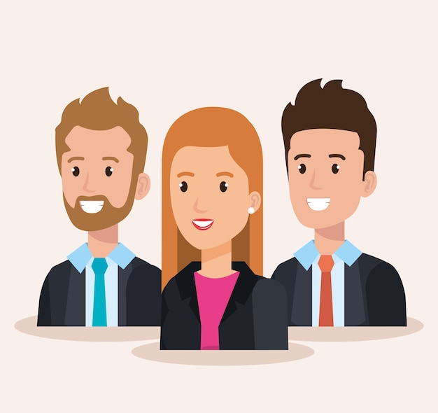 business people group avatars characters