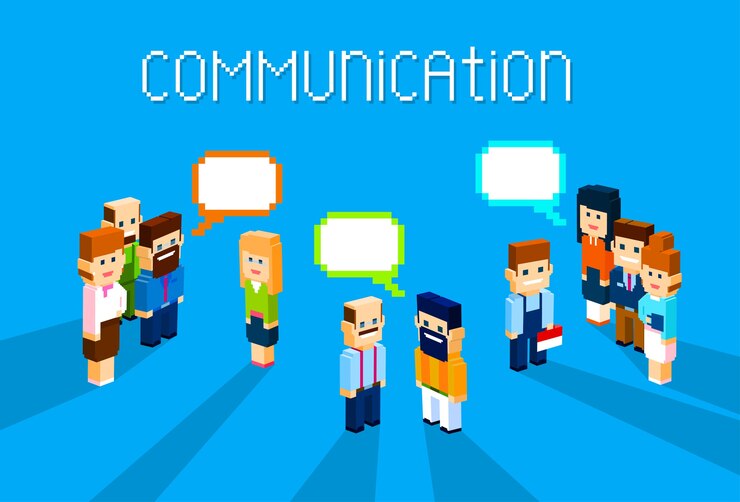 Vector business people group chat communication