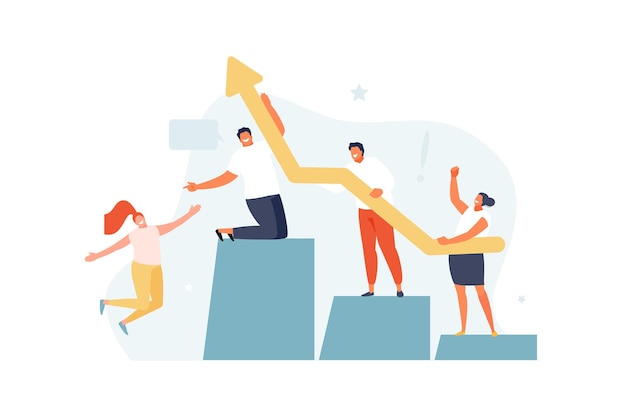 business people hold the arrow growth concept