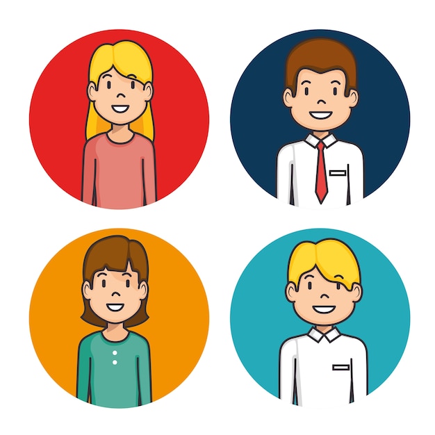 Business people icons set