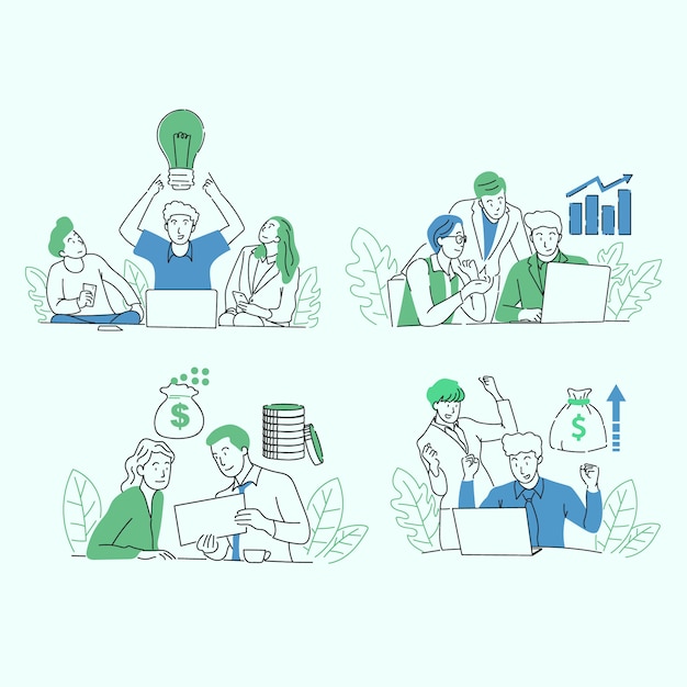 Vector business people ilustration