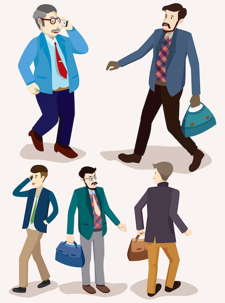 Vector business people isometric set