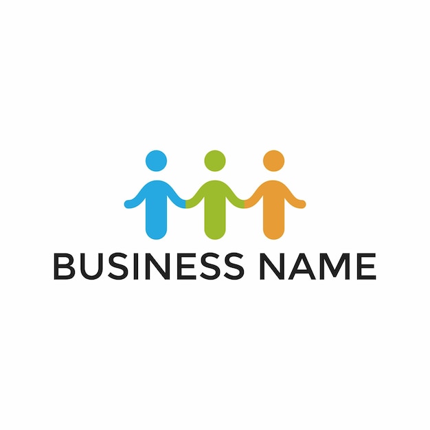 Business people line logo. Abstract group icon. Together concept. Workteam linear modern symbol. Net