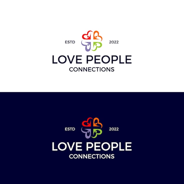 Gli uomini d'affari collegano l'ispirazione per il design del logo della comunità di connessione