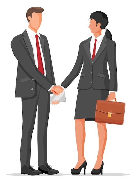 Business people partners handshake