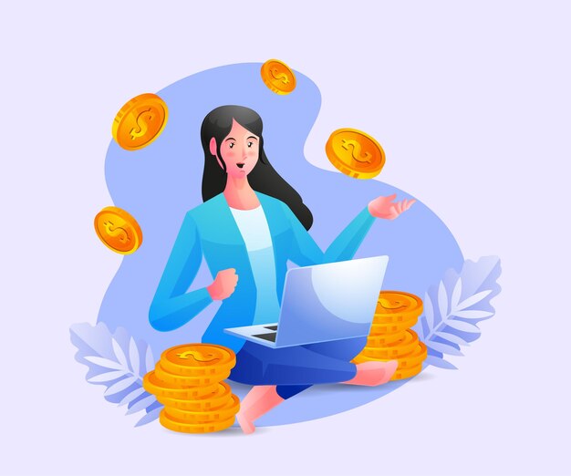 Деловые люди расслабляются, работая и зарабатывают много денег