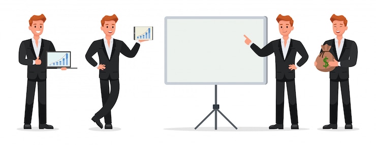 Vector business people set character
