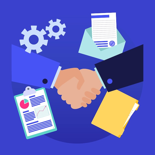 Business people shaking hands after successful agreement signing