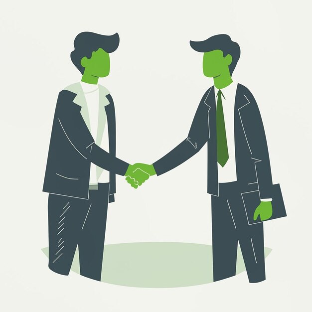 Vector business people shaking hands illustration